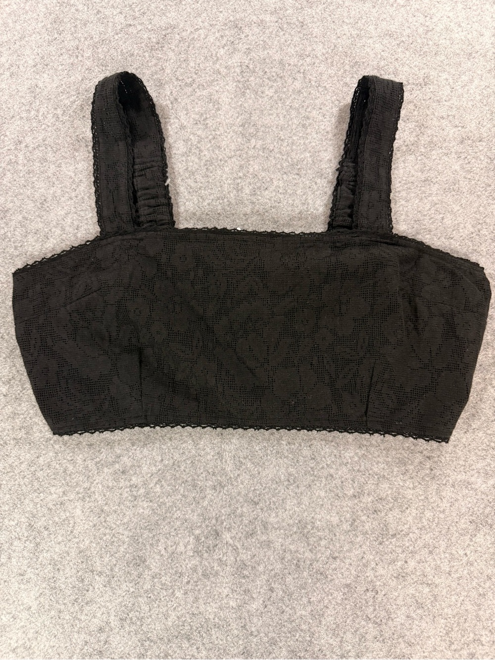 American Eagle NWT Black Lace Crop Top XXL Floral Textured Bralette Tank
